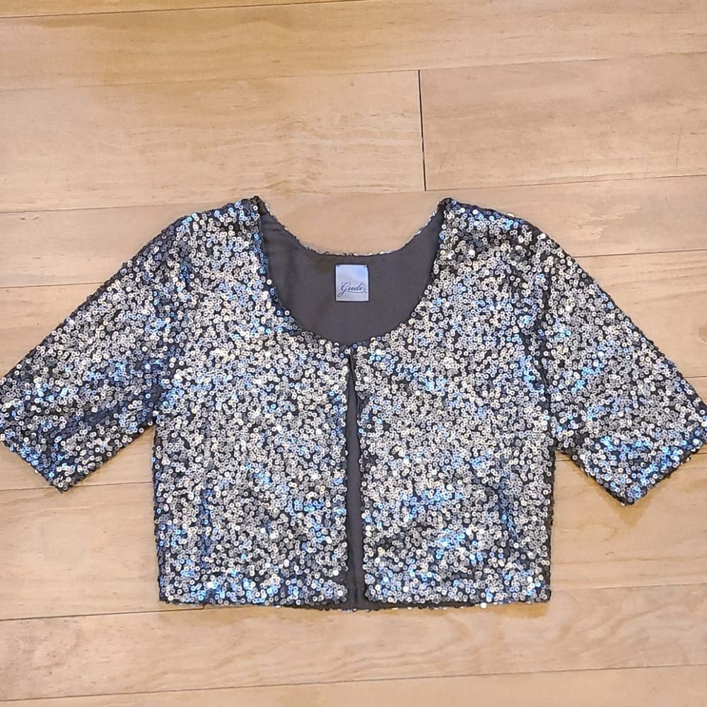 Gudi Sequin bolero cardigan jacket top - S